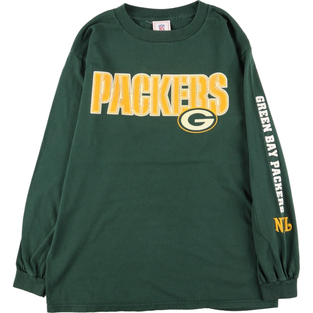 NFL GREEN BAY PACKERS グリーンベイパッカーズ 袖プリント ロングTシャツ ロンT メンズL /eaa368759