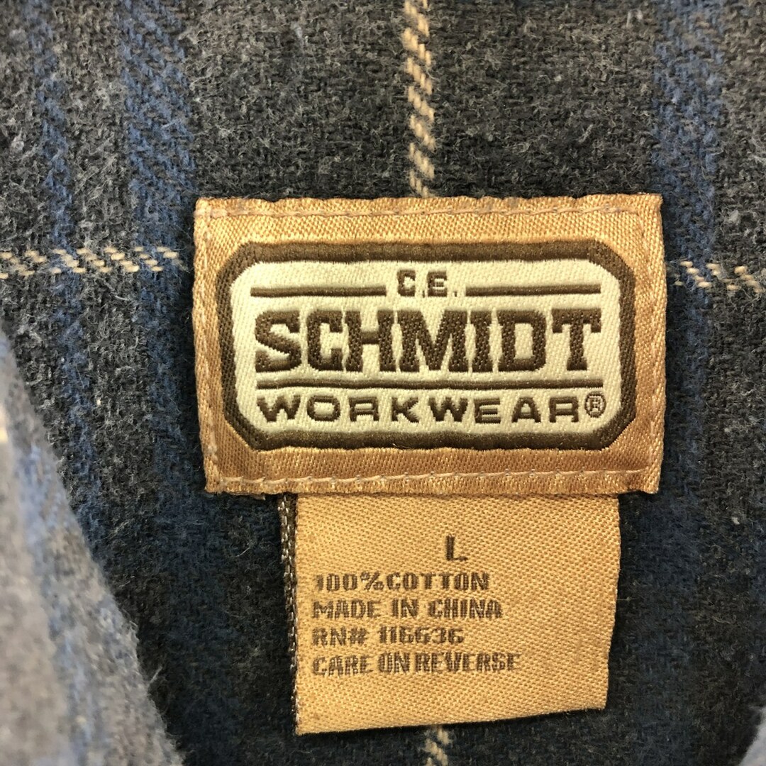 SCHMIDT WORKWEAR チェック柄 長袖 フランネルシャツ メンズL /eaa368476