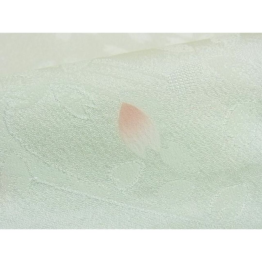 平和屋-こころ店■長襦袢　袷　流水舞桜地紋　正絹　逸品　未使用　3kk1742