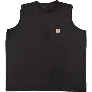 カーハート(carhartt)の古着 カーハート Carhartt ノースリーブ ワンポイントロゴポケットTシャツ メンズXXL /eaa320735(Tシャツ/カットソー(半袖/袖なし))