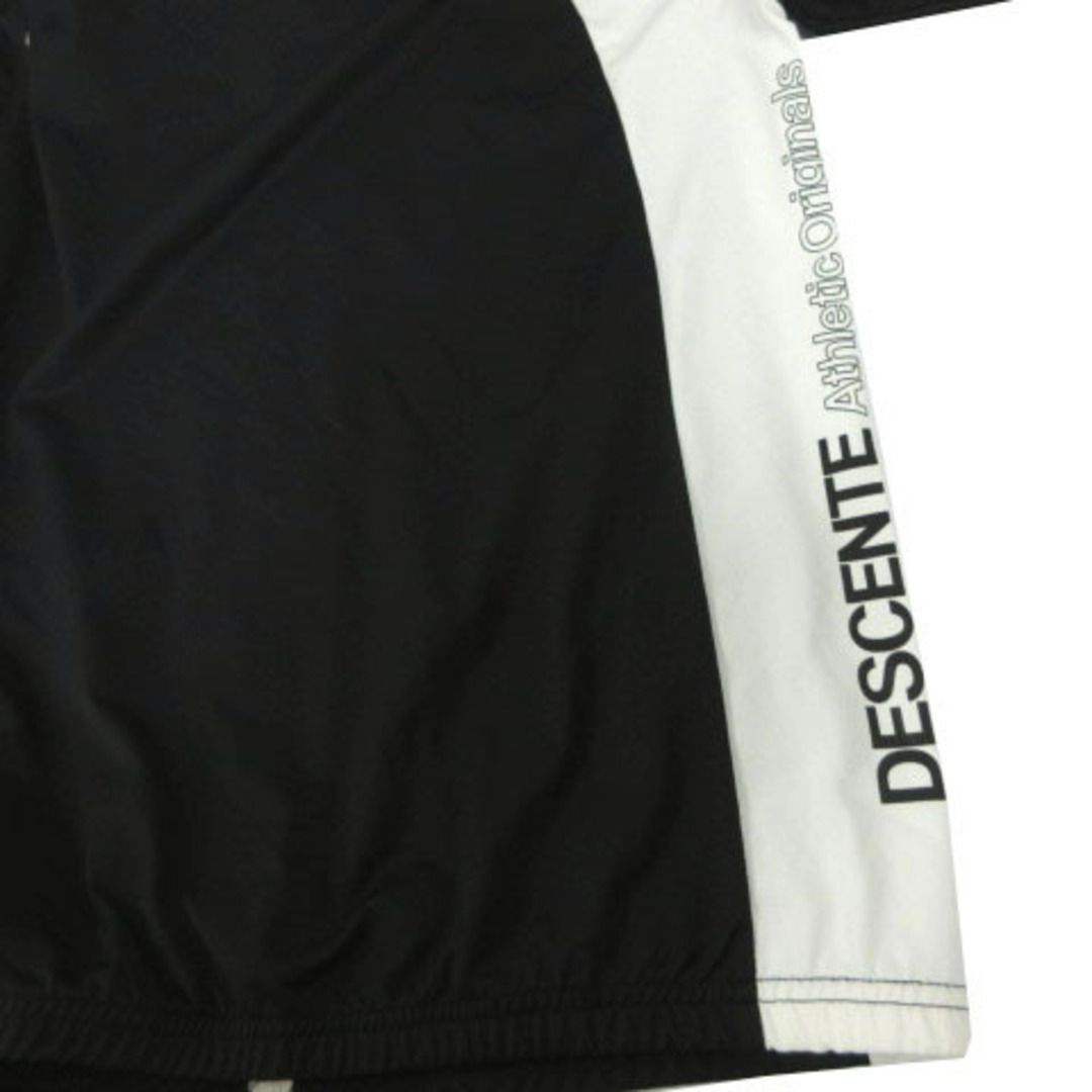デサント DESCENTE ジャケット ジップアップ ロゴプリント 黒 白 L