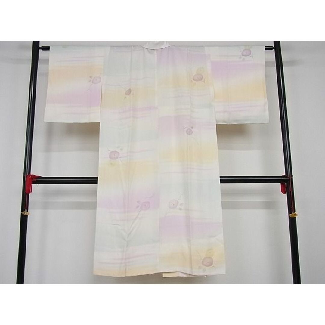 平和屋-こころ店■訪問着 枝花文 暈し染 金彩 着丈157cm 裄丈63.5cm 正絹 逸品 B-wt9340