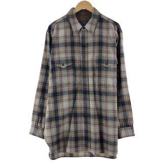 ペンドルトン(PENDLETON)の古着 70年代 ペンドルトン PENDLETON チェック柄 ウールシャツ USA製 メンズXL ヴィンテージ /eaa368377(シャツ)