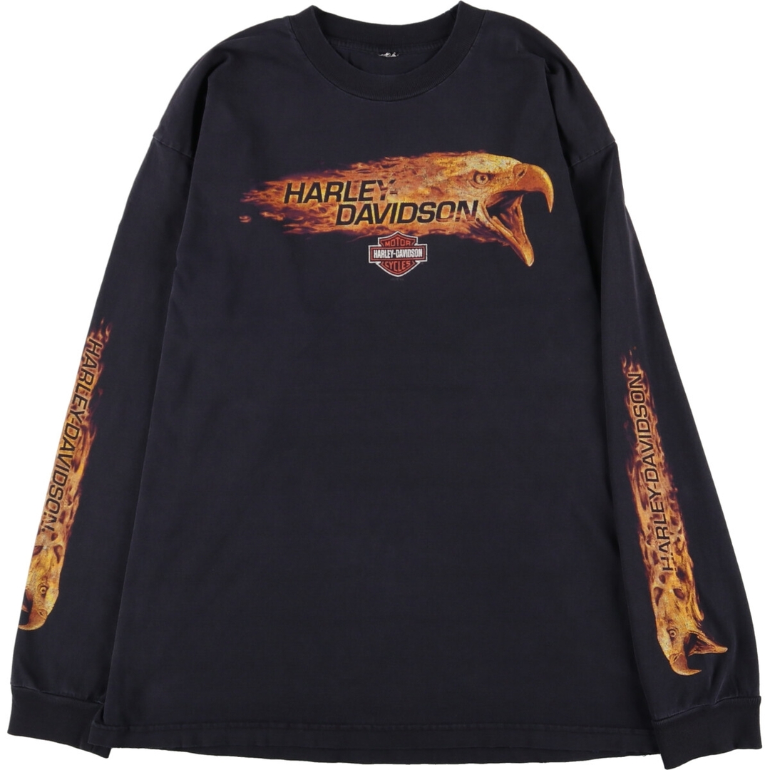 ハーレーダビッドソン Harley-Davidson 袖プリント 両面プリント ロングTシャツ ロンT メンズXL /eaa368754