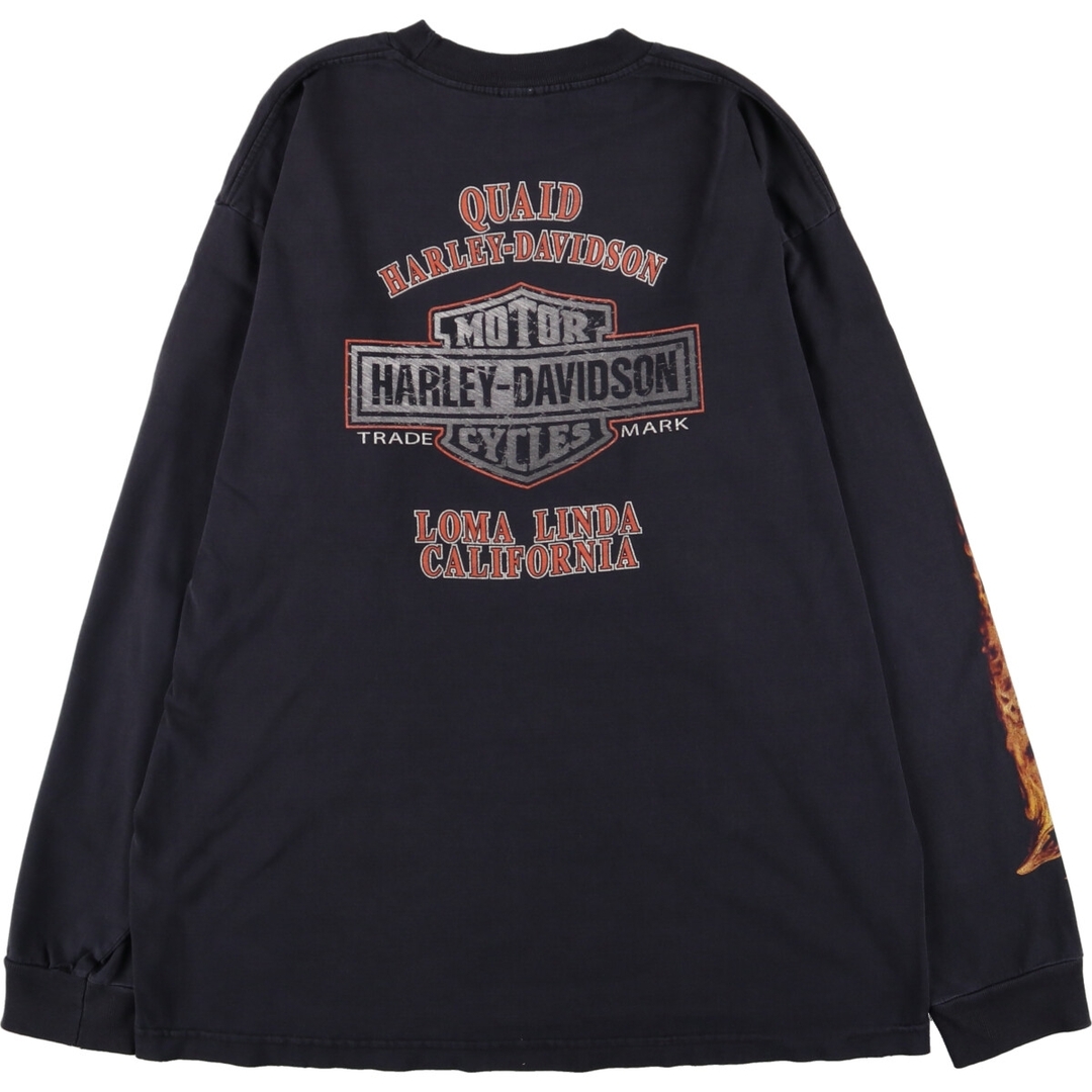 ハーレーダビッドソン Harley-Davidson 袖プリント 両面プリント ロングTシャツ ロンT メンズXL /eaa368754 1