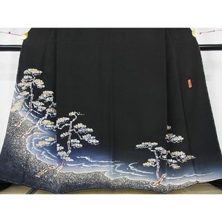 平和屋-こころ店□希少 染彩芸術の巨匠 皆川月華 ろうけつ染め 黒留袖