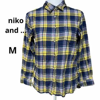 ニコアンド(niko and...)のniko and … チェックシャツ 長袖 黄色 Mサイズ イエロー(シャツ/ブラウス(長袖/七分))