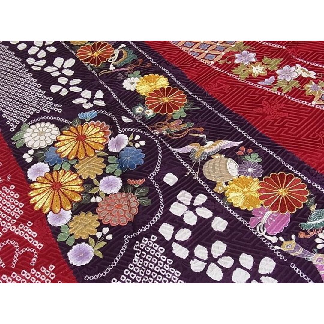 平和屋-こころ店■上質な色無地 草花丸地紋 四君子 金色 着丈167cm 裄丈65.5cm 正絹 逸品 A-ta5305