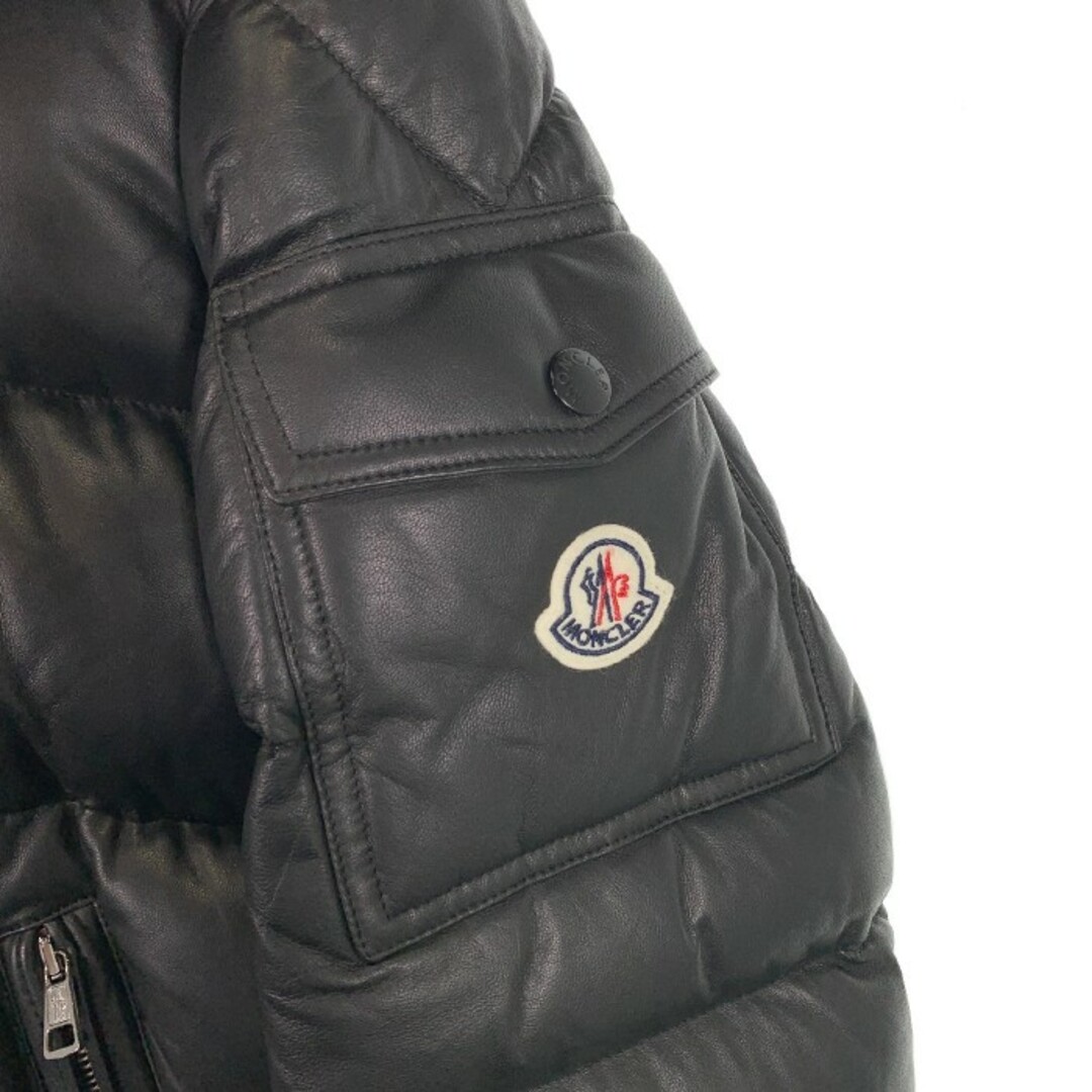 MONCLER(モンクレール)のモンクレール 19/20AW ラムレザー ダウンジャケット ブラック メンズのジャケット/アウター(ダウンジャケット)の商品写真
