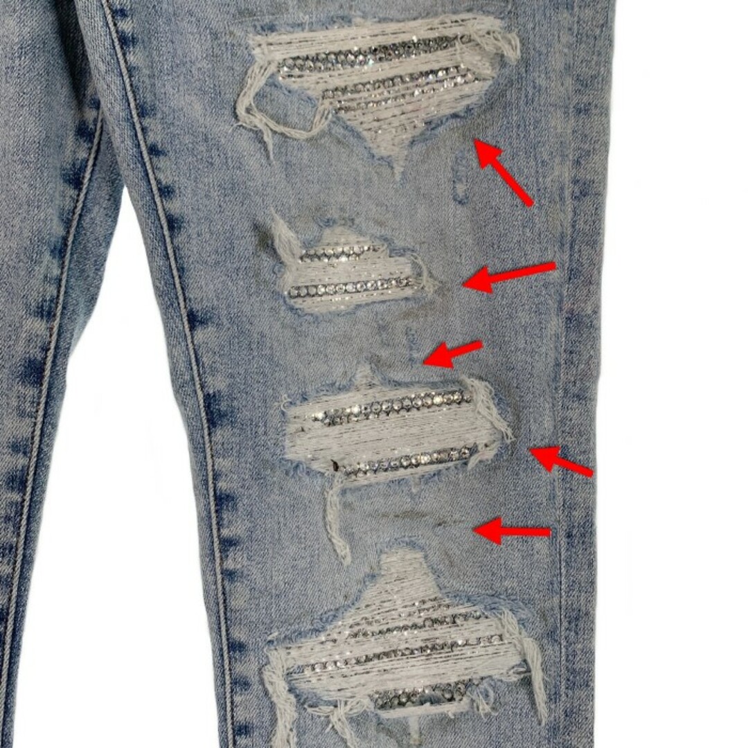 アミリ クリスタル ストレッチジーンズ デニム USED加工 サイズ 31 メンズのパンツ(デニム/ジーンズ)の商品写真