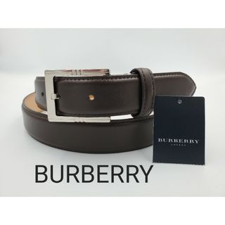 バーバリー(BURBERRY)の【B-81】【BURBERRY】バーバリー　紳士レザーベルト　ダークブラウン新品(ベルト)