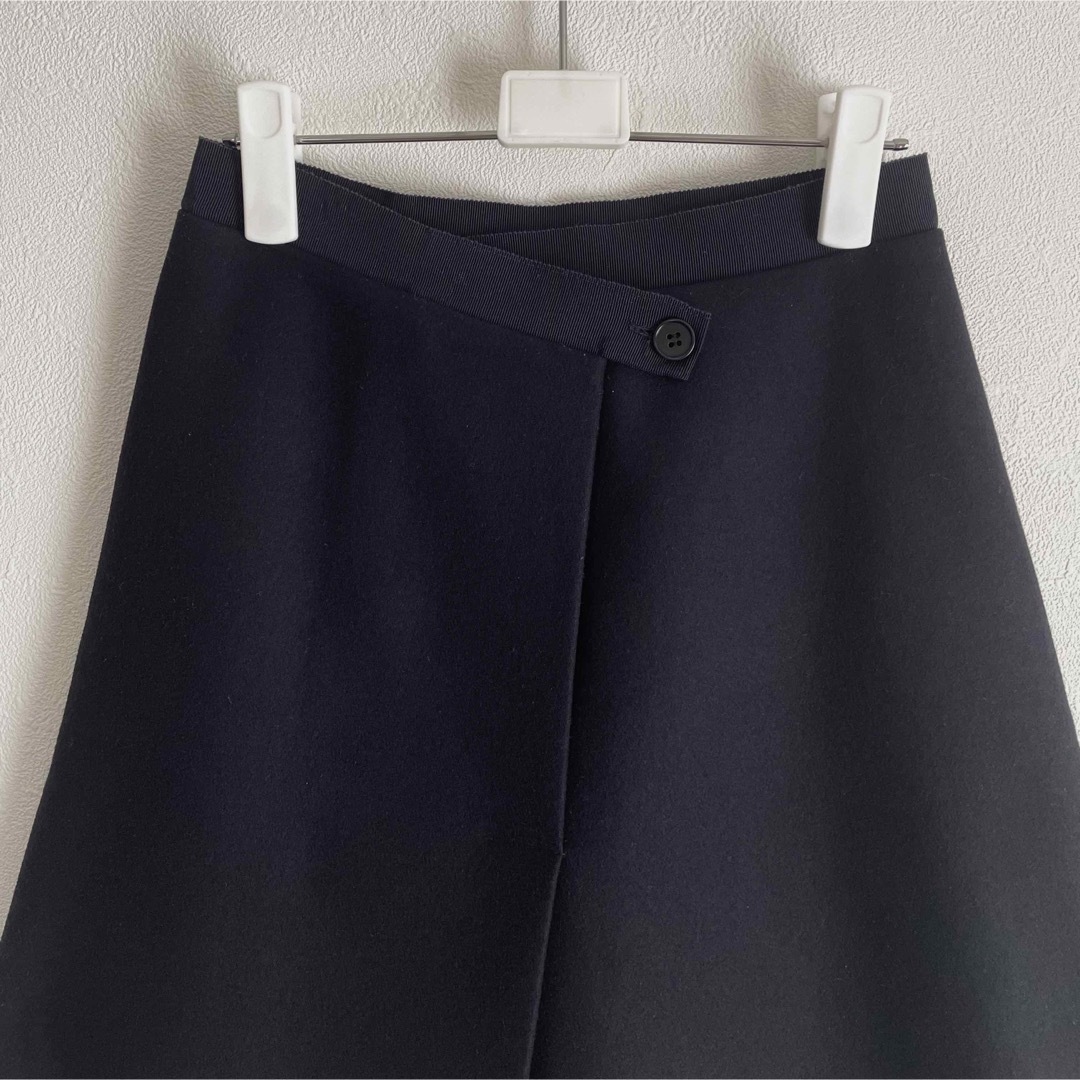 JIL SANDER NAVY ウール カシミア スカート