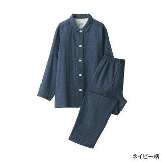 ムジルシリョウヒン(MUJI (無印良品))の〓新品〓  無印良品 脇に縫い目のない 二重ガーゼパジャマ／ネイビー柄／Ｍ(パジャマ)