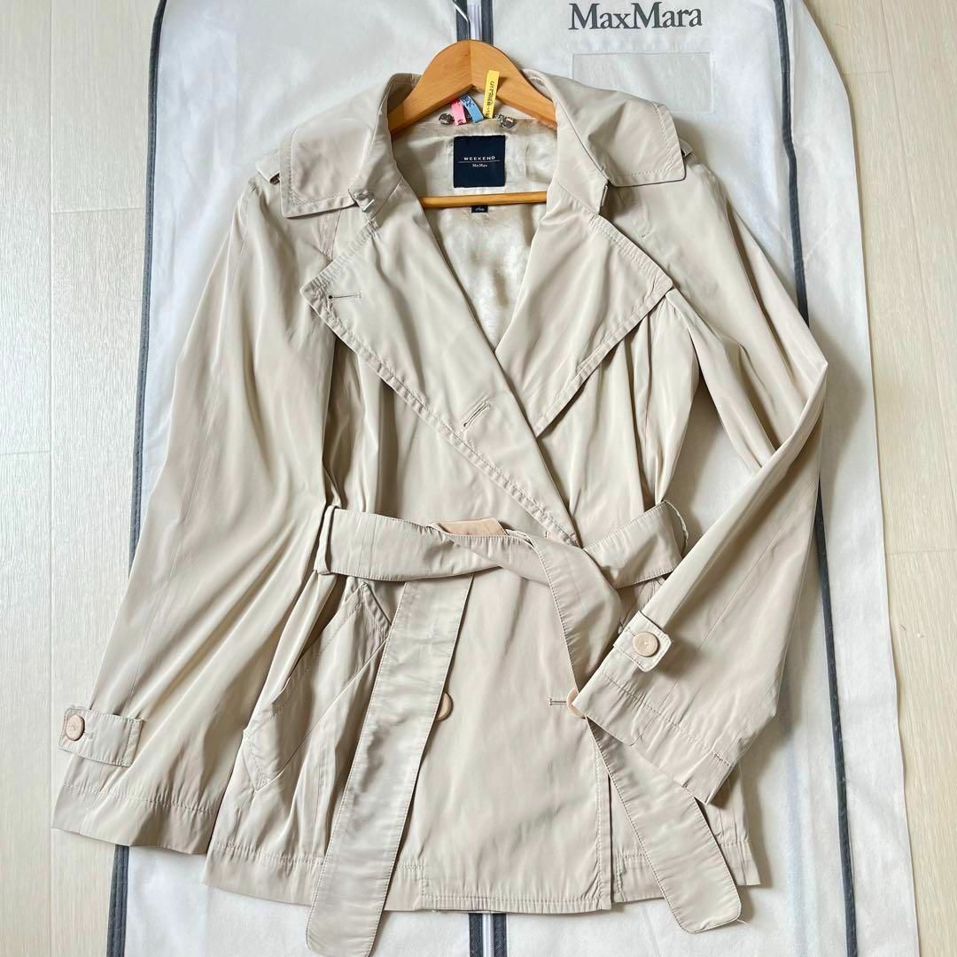 美品✿MaxMara 近年モデル ミックスツイードロングコート 38 フリンジ