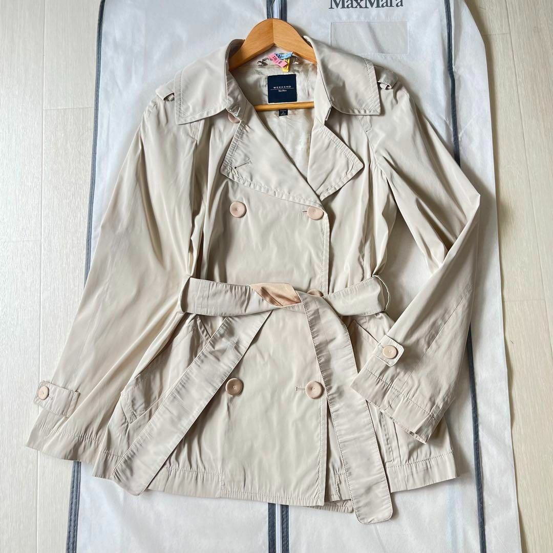 美品✿MaxMara 近年モデル ミックスツイードロングコート 38 フリンジ