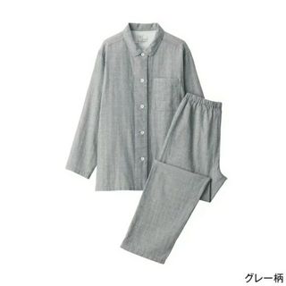 ムジルシリョウヒン(MUJI (無印良品))の≪新品≫  無印良品 脇に縫い目のない 二重ガーゼパジャマ／グレー柄／Ｍ(パジャマ)