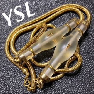 A2748 超美品 イヴサンローラン チェーン ネックレス ゴールドカラー-