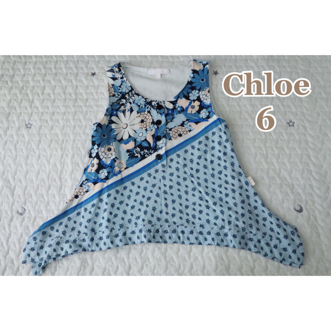 Chloe(クロエ)のChloe クロエ　花柄　ペイズリー　ブラウスチュニック　6y 115cm キッズ/ベビー/マタニティのキッズ服女の子用(90cm~)(ブラウス)の商品写真