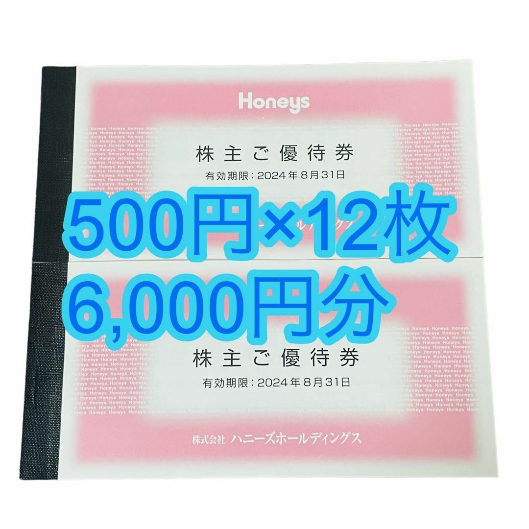 HONEYS(ハニーズ)のハニーズ Honeys 株主優待券 500円 12枚 6000円分 チケットの優待券/割引券(ショッピング)の商品写真