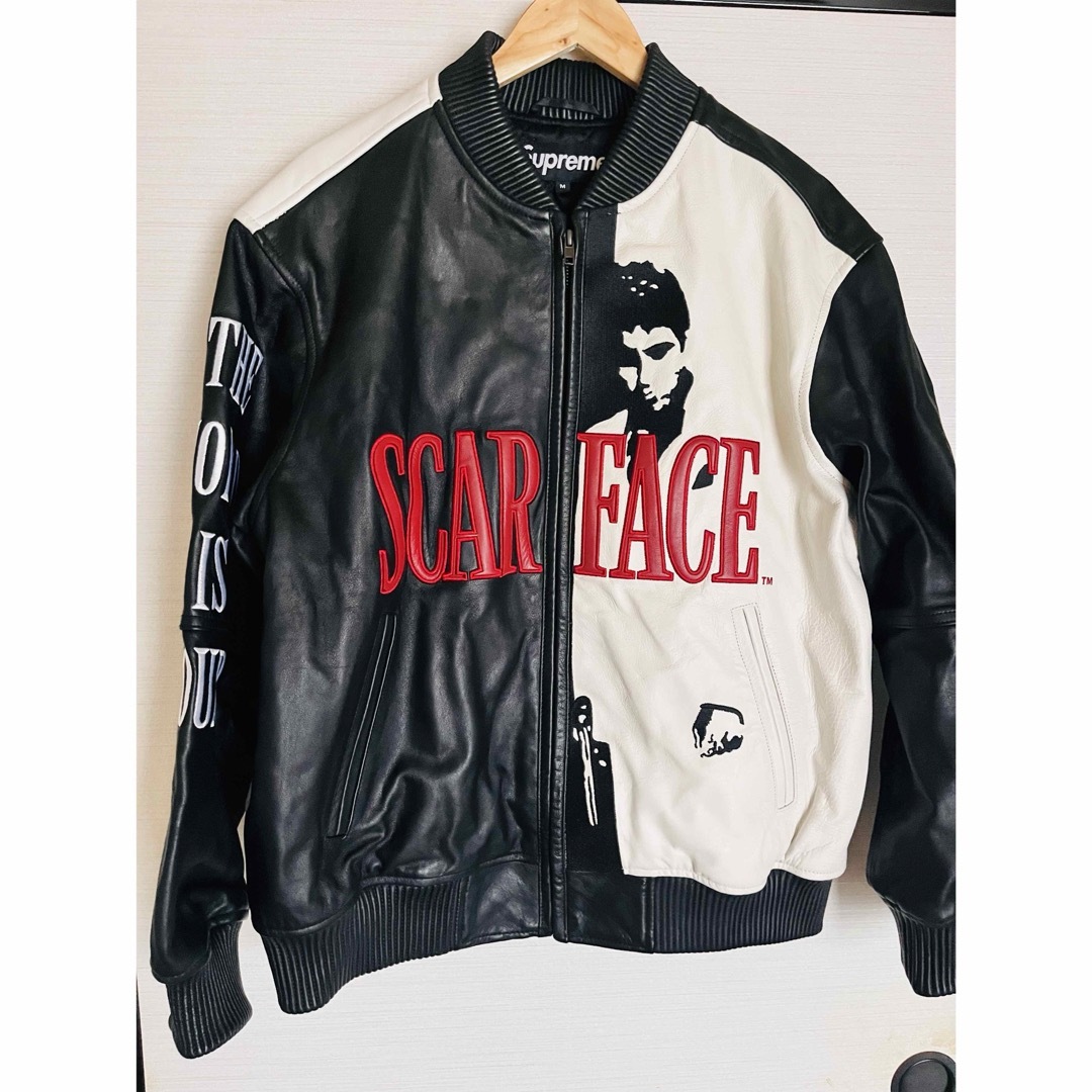 Supreme - supreme Scarface Leather Jacket 黒 Mサイズの通販 Supreme - supreme Scarface Leather Jacket 黒 Mサイズの通販