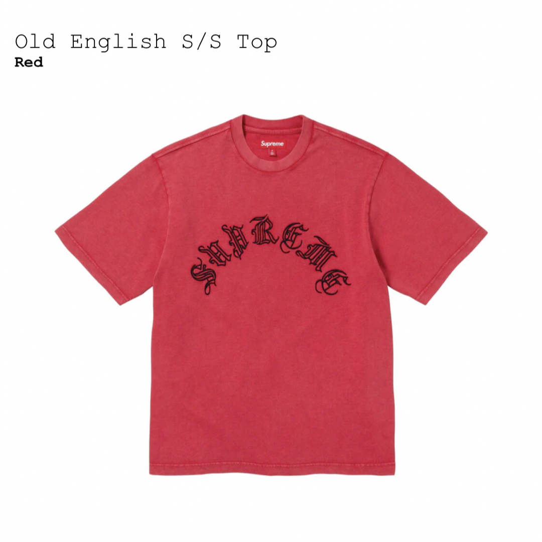 Tシャツ/カットソー(半袖/袖なし)シュプリーム　Old English S/S Top　赤M