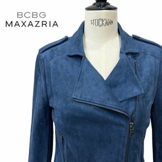 ビーシービージーマックスアズリア(BCBGMAXAZRIA)の美品 ☆ BCBG MAXAZRIA スエード調 ダブルライダース ジャケット(ライダースジャケット)