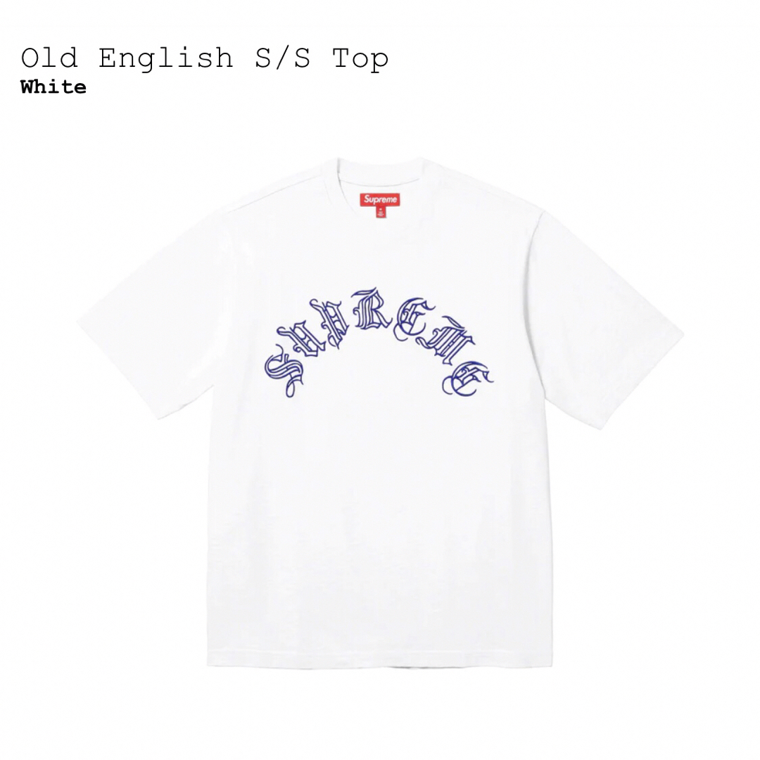 シュプリーム　Old English S/S Top　白Mトップス