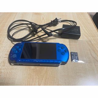 プレイステーションポータブル(PlayStation Portable)のPSP 本体　PSP-3000 ハイブラント・ブルー　充電コード・メモリー付き(携帯用ゲーム機本体)