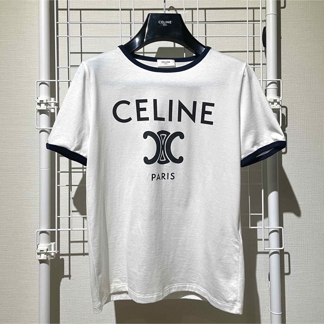 美品 セリーヌ トリオンフ ロゴ Tシャツ CELINE
