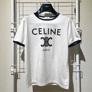 セリーヌ(celine)の美品 セリーヌ トリオンフ ロゴ Tシャツ CELINE(カットソー(半袖/袖なし))