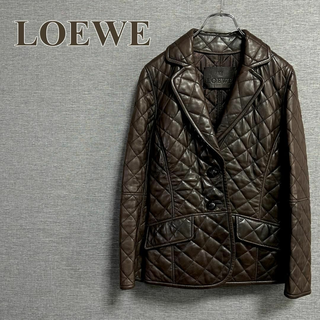 ロエベ LOEWE レザージャケット キルティング ラムレザー レア 希少