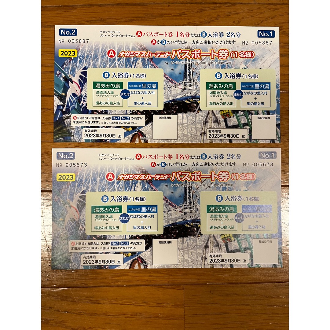 ナガシマスパーランドパスポート券2枚の通販 by こみゅ's shop｜ラクマ