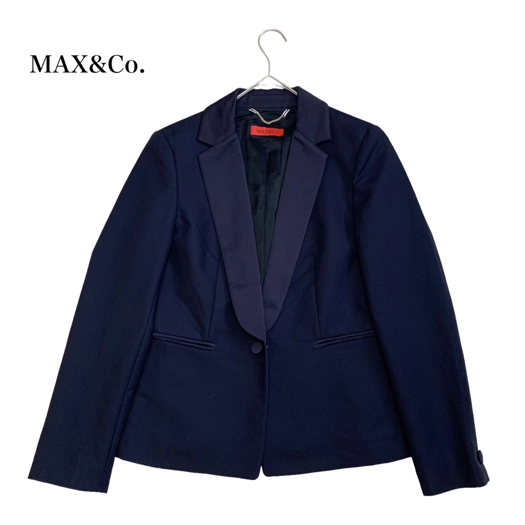 MAX&Co 上品 ハンサムジャケット タキシードジャケット ネイビー 40