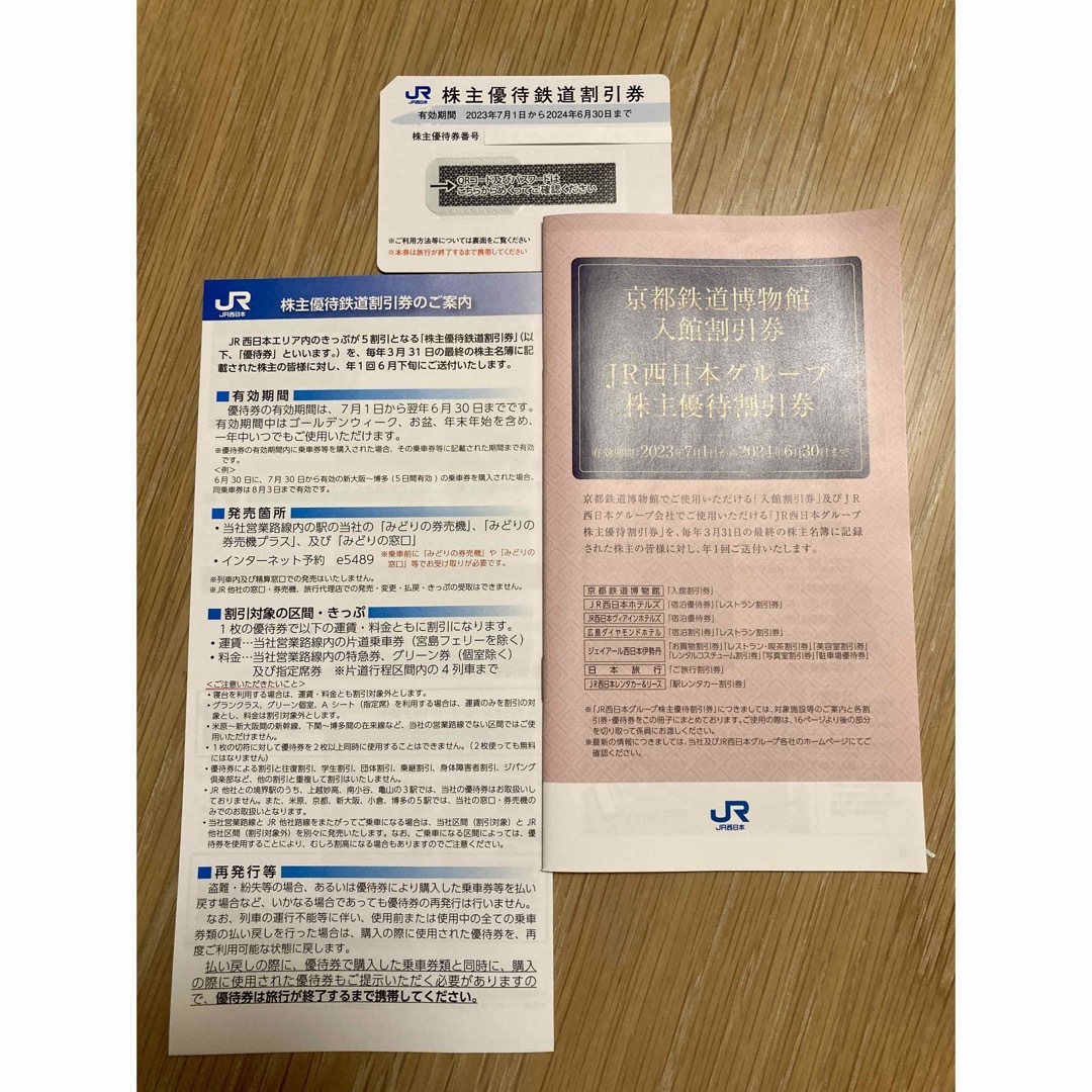 JR西日本　鉄道割引券＆グループ株主優待割引券