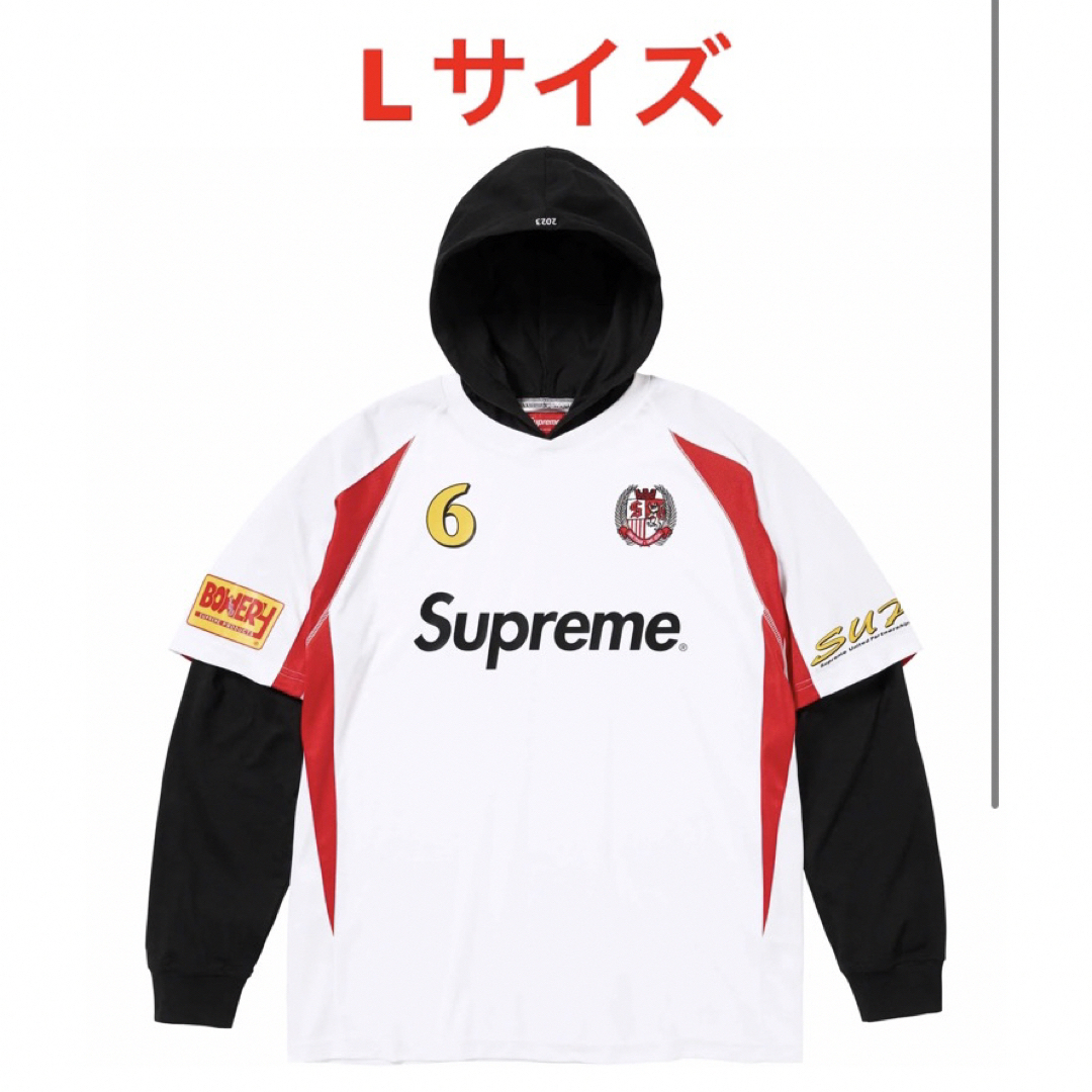 Supreme Hooded Soccer Jersey White Lサイズ-