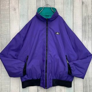 ウールリッチ(WOOLRICH)の古着　ウールリッチ　ナイロンジャケット　リバーシブル　中綿　L グリーンパープル(ナイロンジャケット)