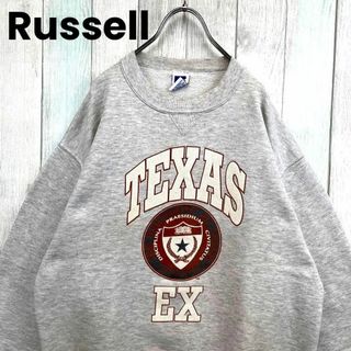 ラッセルアスレティック(Russell Athletic)の古着　ラッセル　スウェット　カレッジロゴ　アーチロゴ　ゆるだぼ　L グレー(スウェット)