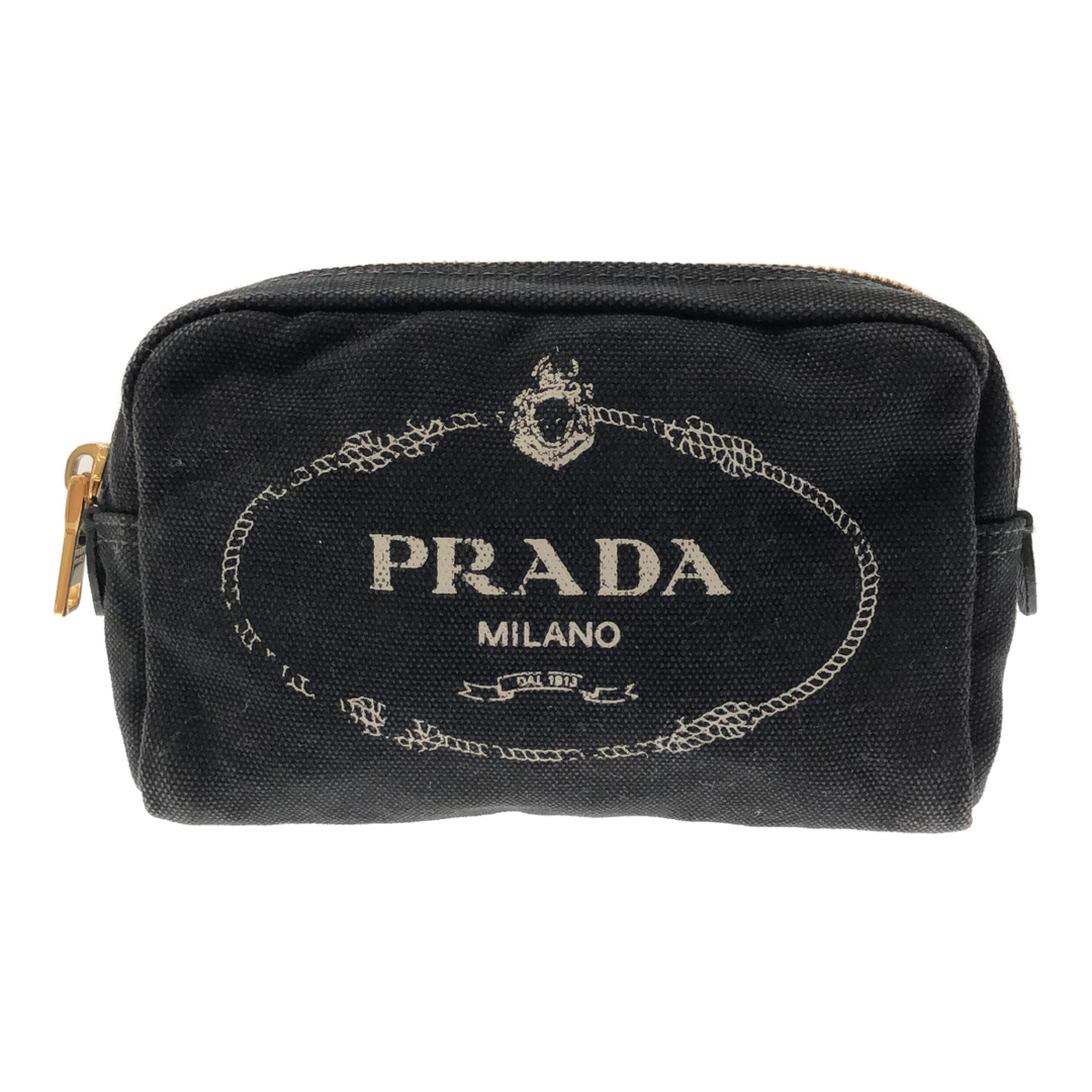 PRADA(プラダ)のプラダ コスメポーチ キャンバス ブラック レディース レディースのファッション小物(ポーチ)の商品写真