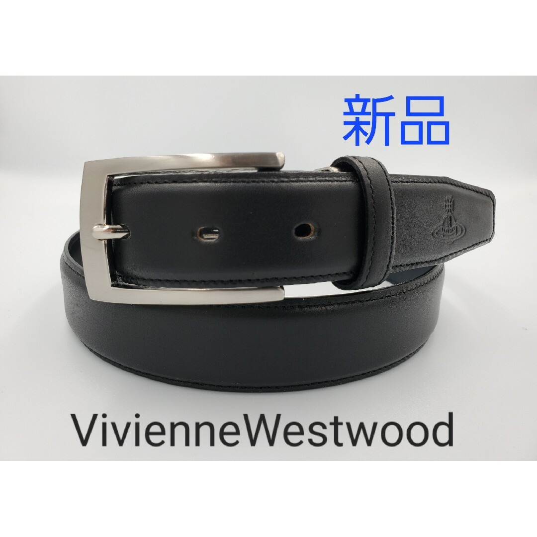 Vivienne Westwood(ヴィヴィアンウエストウッド)の【V-50】【VivienneWestwood】 ヴィヴィアン　レザーベルト 黒 メンズのファッション小物(ベルト)の商品写真