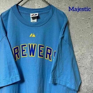 マジェスティック(Majestic)のMajestic マジェスティック Tシャツ MLB ブルワーズ ブラウン L(Tシャツ/カットソー(半袖/袖なし))