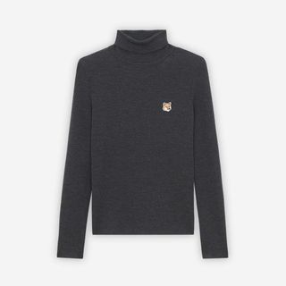 メゾンキツネ(MAISON KITSUNE')のメゾン キツネ フォックスヘッド パッチ フィッティド タートルネック(ニット/セーター)