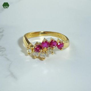 【22-40】ルビー　ダイヤモンド　リング　R0.46ct D0.21ct (リング(指輪))