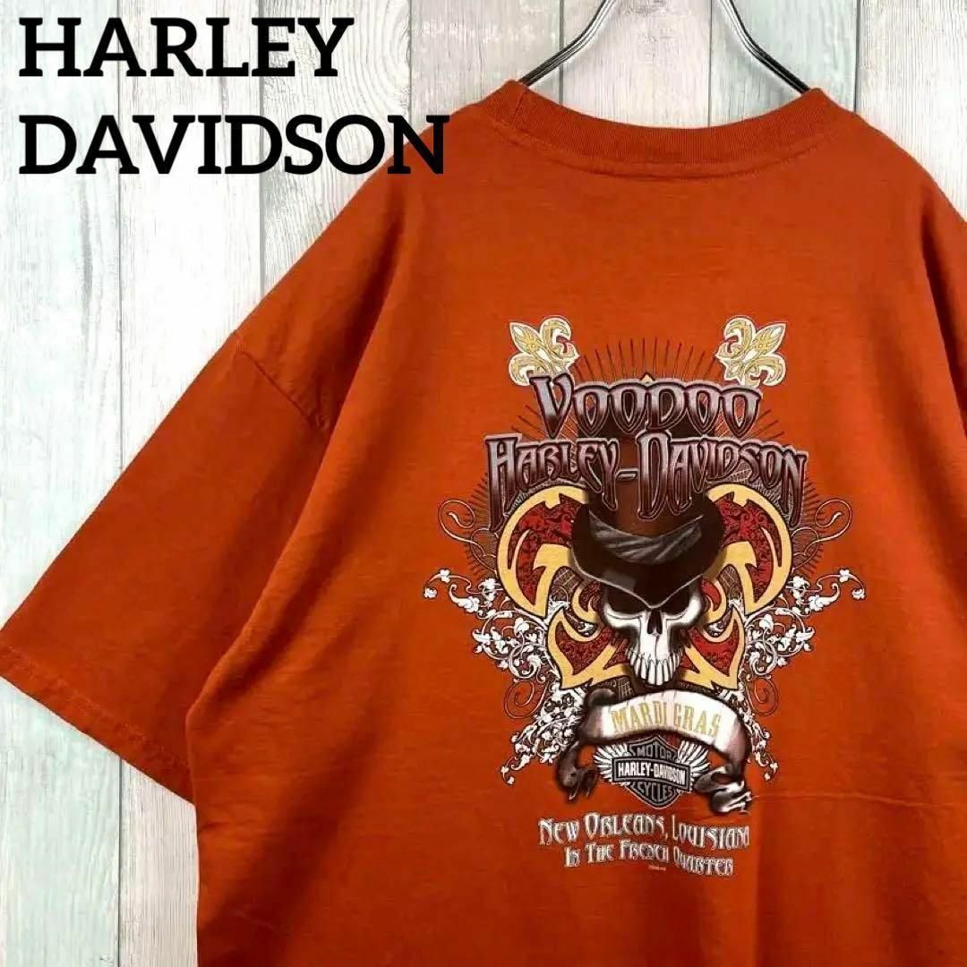 【新品】ハーレーダビッドソン 半袖Tシャツ 両面プリント ブラック XL バイク