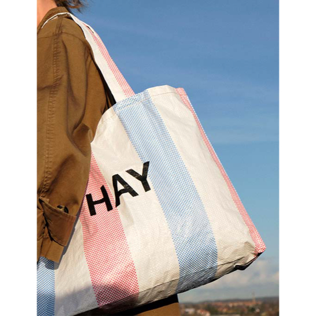 【ヨーロッパ買付品】HAY キャンディストライプショッパー　M  エコバック レディースのバッグ(トートバッグ)の商品写真