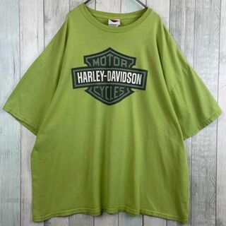 ハーレーダビッドソン(Harley Davidson)のハーレーダビッドソン　Tシャツ　両面プリント　ロングホーン　グリーン　2XL(Tシャツ/カットソー(半袖/袖なし))