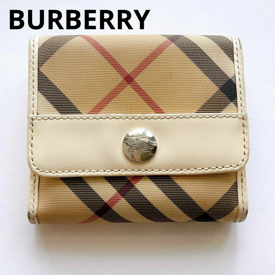 BURBERRY - 【大特価】バーバリー 二つ折り財布 ノバチェック ベージュ