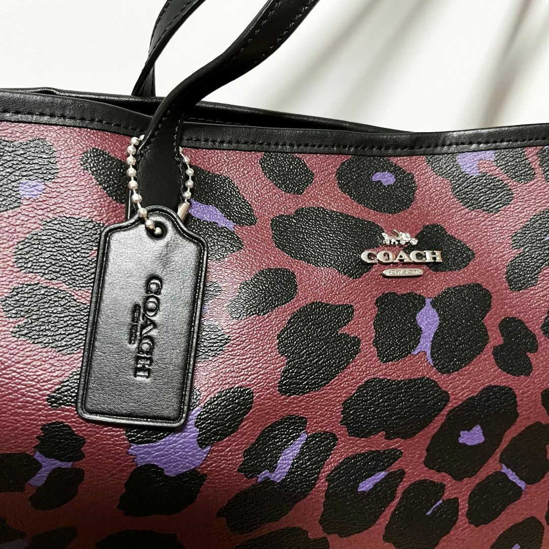 【美品】COACH コーチ シティ トートバッグ 7131 レオパード 国内正規