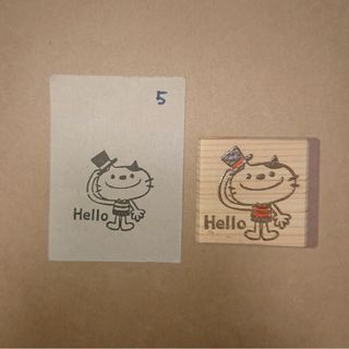 №5 スタンプ ねこ Hello(はんこ)