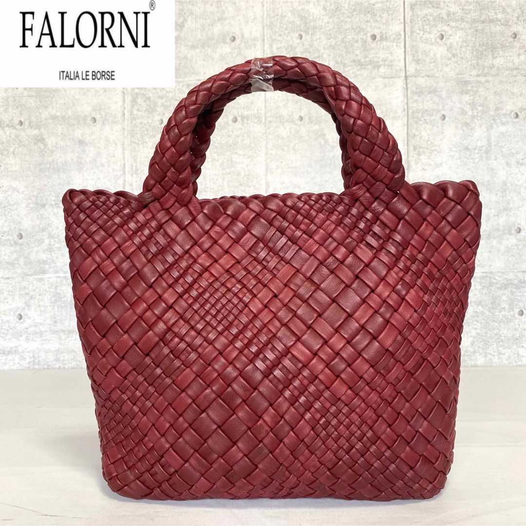 FALORNI - 【良品】FALORNI イントレチャート ボルドー ラムレザー