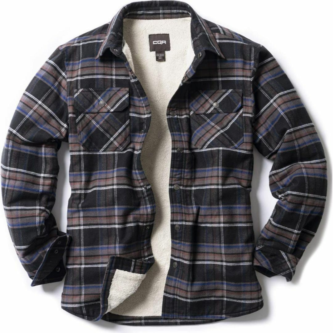 CQR シャツジャケット メンズ 厚手 耐久性・保温 ネルシャツ ジャケット パ